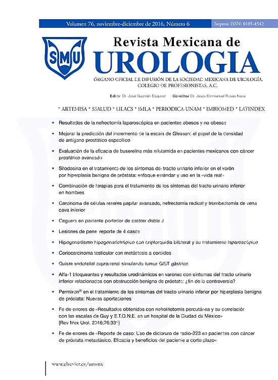 Go to journal home page - Revista Mexicana de Urología